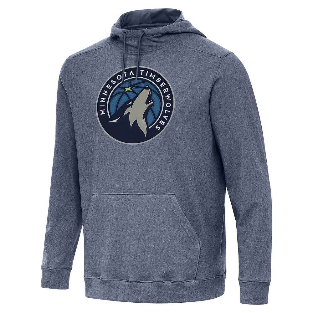 Men's Antigua Heather Navy Minnesota Timberwolves Cloud Pullover Hoodie