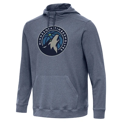 Men's Antigua Heather Navy Minnesota Timberwolves Cloud Pullover Hoodie