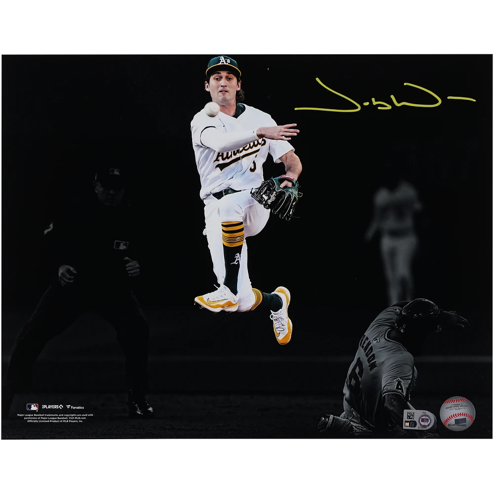 Jacob Wilson Athletics Autographed 11" x 14" Jump Throw Spotlight Photograph