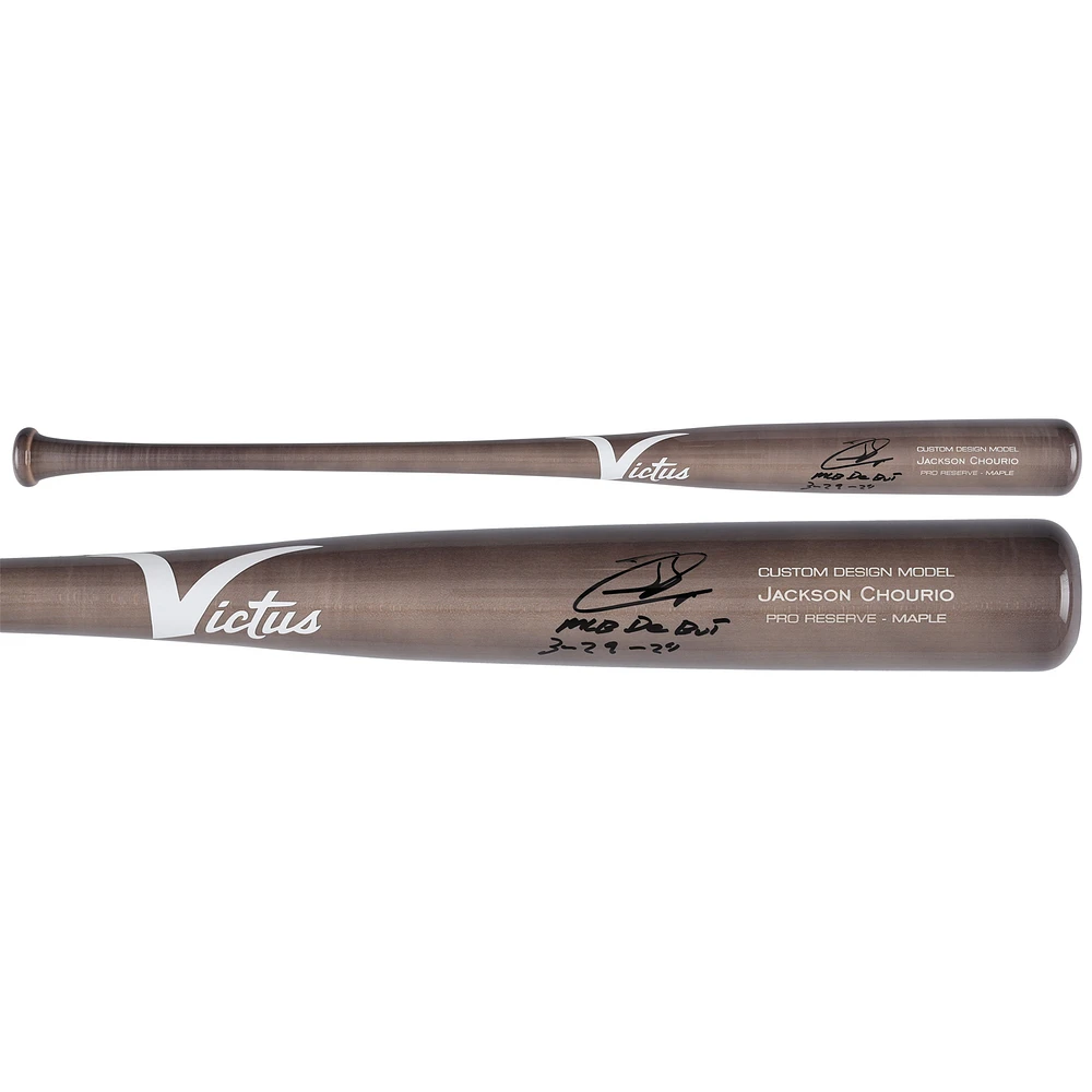 Jackson Chourio Milwaukee Brewers Autographed Victus Game Model Bat with "MLB Debut 3-29-24" Inscription