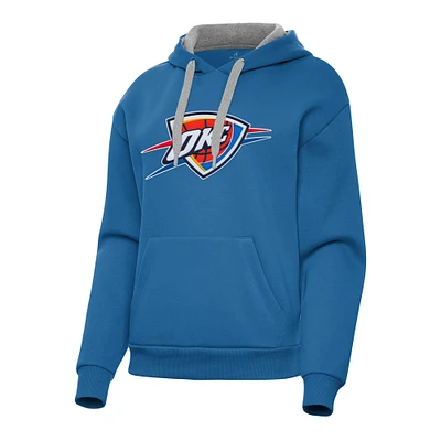 Women's Antigua Blue Oklahoma City Thunder Victory Pullover Hoodie