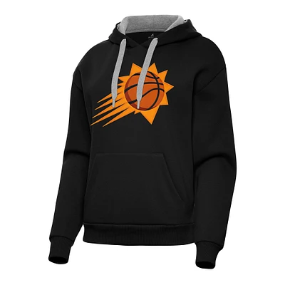 Women's Antigua Black Phoenix Suns Victory Pullover Hoodie