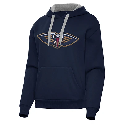Women's Antigua Navy New Orleans Pelicans Victory Pullover Hoodie