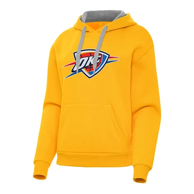 Women's Antigua Gold Oklahoma City Thunder Victory Pullover Hoodie