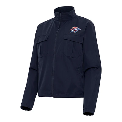 Women's Antigua Navy Oklahoma City Thunder Even Par Full-Zip Jacket