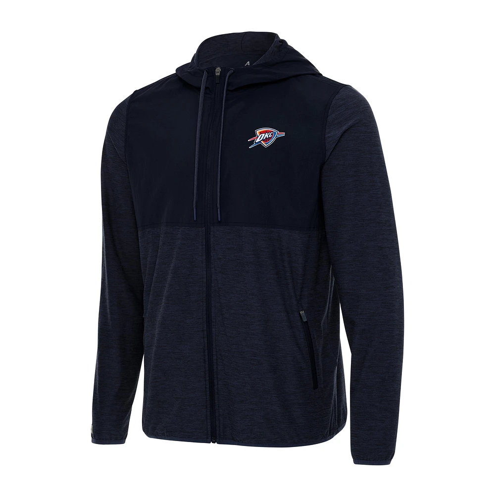 Men's Antigua Navy Oklahoma City Thunder Sway Full-Zip Hoodie Jacket