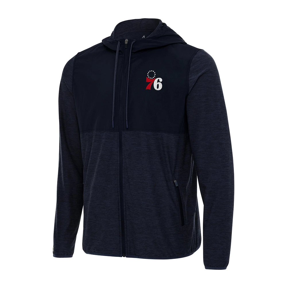 Men's Antigua Navy Philadelphia 76ers Sway Full-Zip Hoodie Jacket