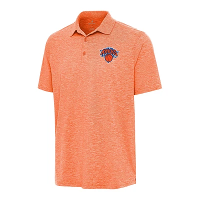 Men's Antigua Heather Orange New York Knicks Par 3 Polo