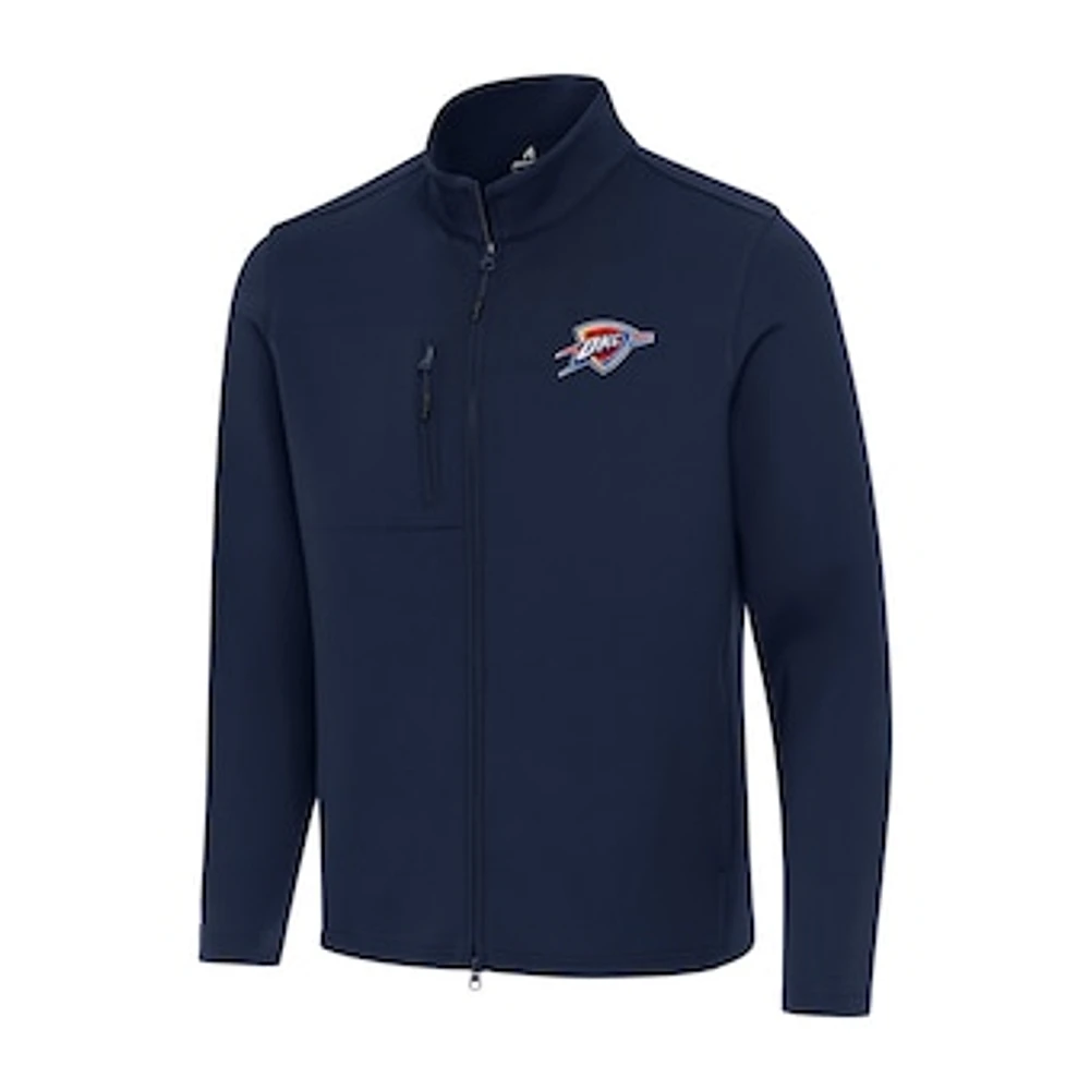 Men's Antigua Navy Oklahoma City Thunder Objection Double-Peached Full-Zip Jacket