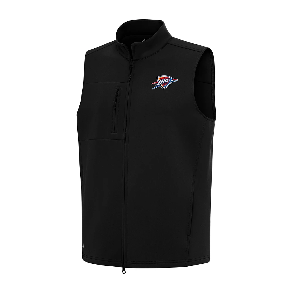 Men's Antigua Black Oklahoma City Thunder Demand Full-Zip Vest