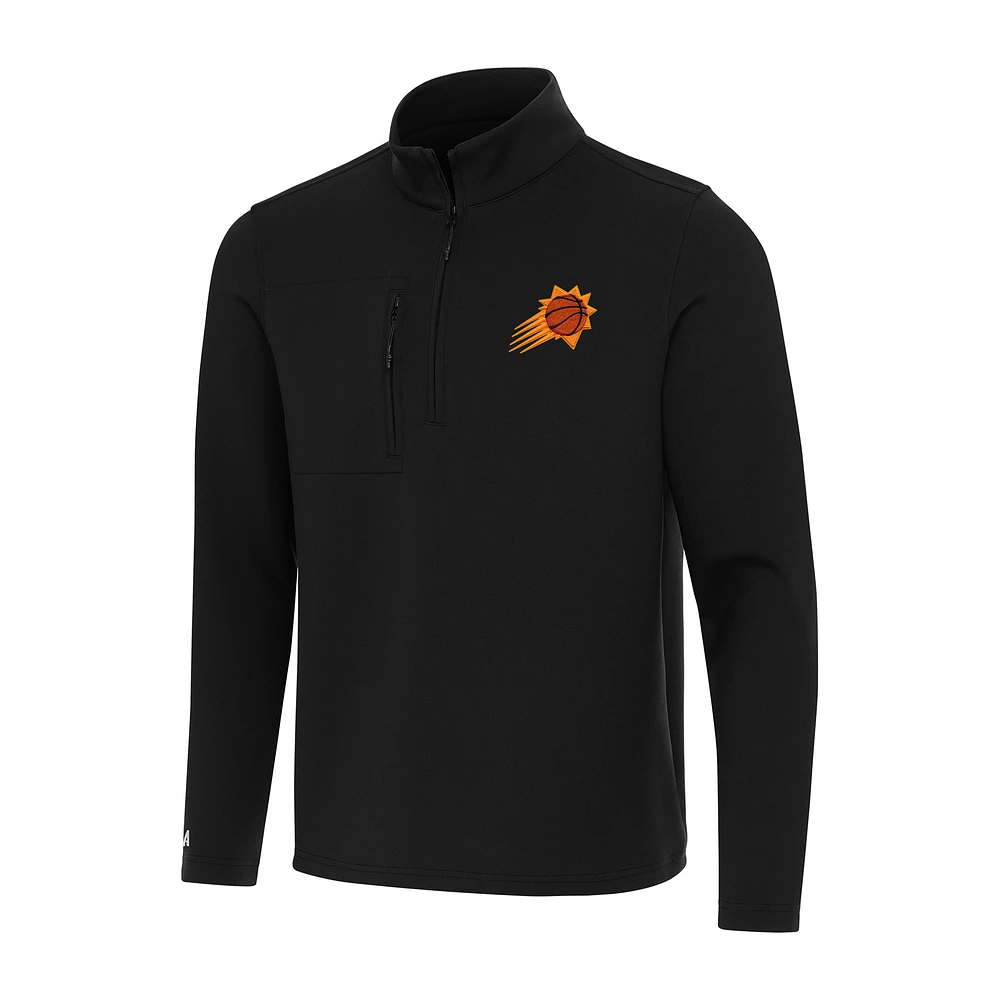 Men's Antigua Black Phoenix Suns Insider Quarter-Zip Top