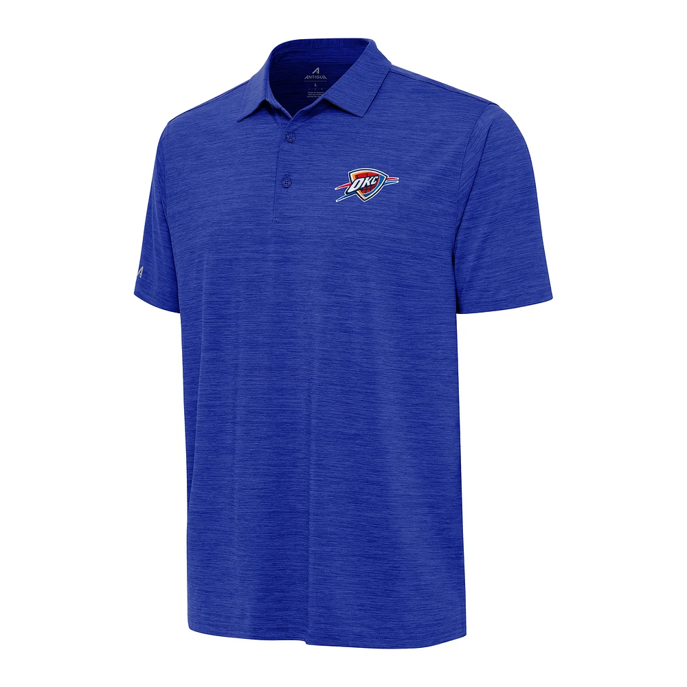 Men's Antigua Heather Blue Oklahoma City Thunder Layout Polo