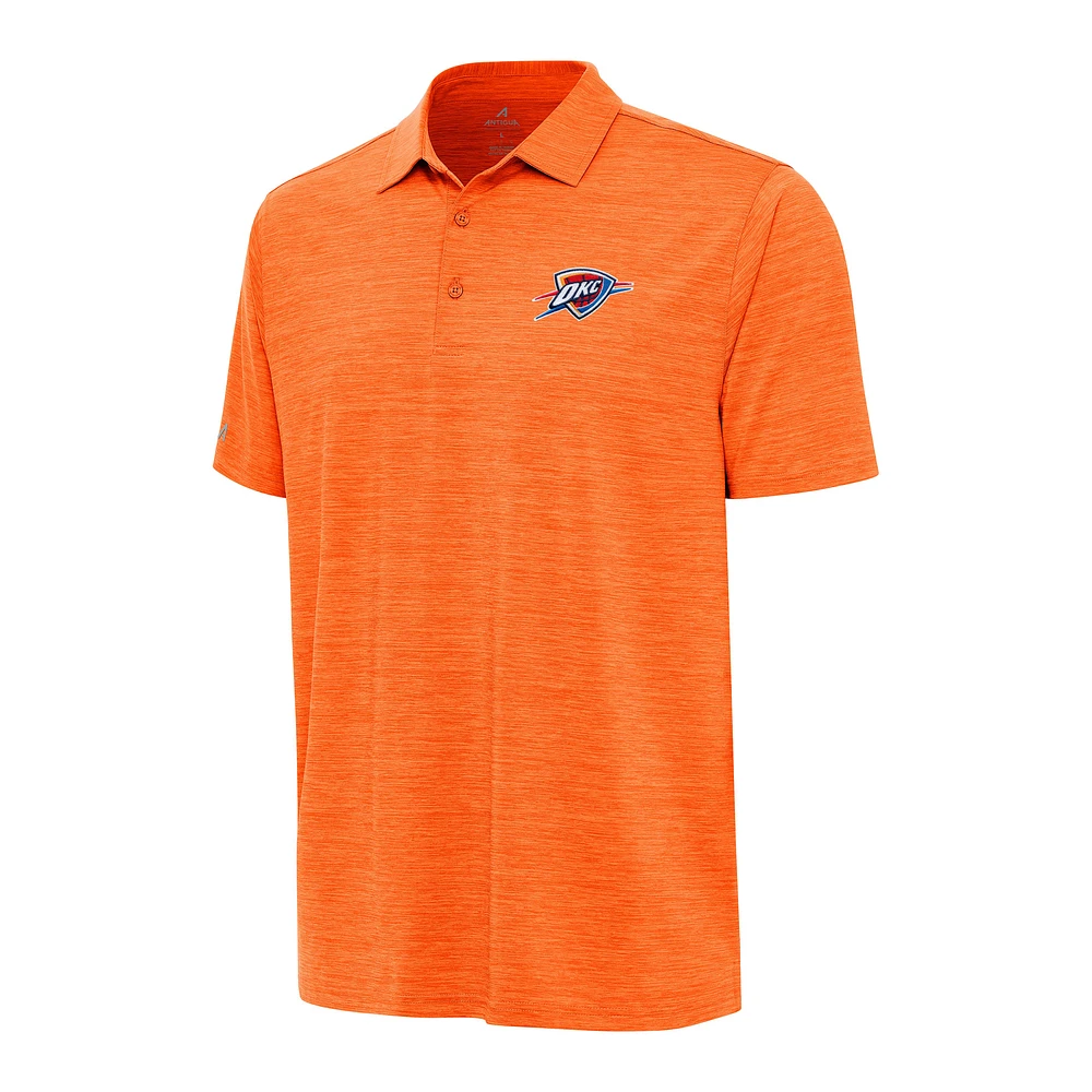 Men's Antigua Heather Orange Oklahoma City Thunder Layout Polo