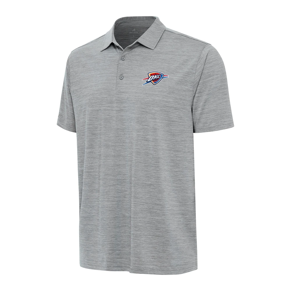 Men's Antigua Heather Gray Oklahoma City Thunder Layout Polo