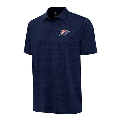 Men's Antigua Heather Navy Oklahoma City Thunder Layout Polo