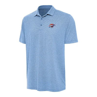 Men's Antigua Heather Powder Blue Oklahoma City Thunder Scheme Polo