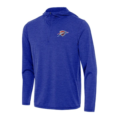 Men's Antigua Heather Royal Oklahoma City Thunder Tidy Quarter-Zip Hoodie