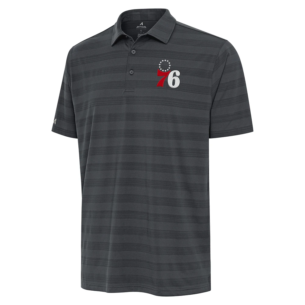 Men's Antigua Pewter Philadelphia 76ers Tunnel Polo