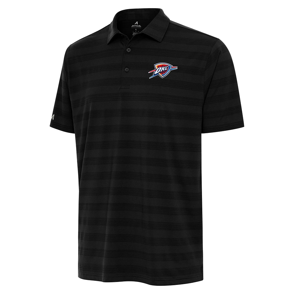 Men's Antigua Black Oklahoma City Thunder Tunnel Polo