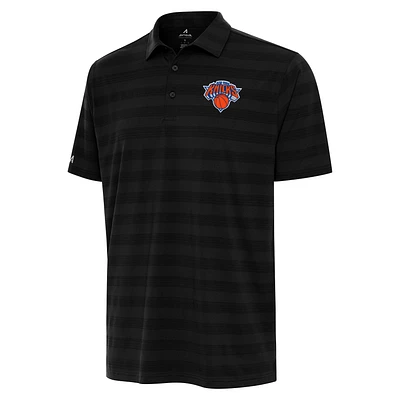 Men's Antigua Black New York Knicks Tunnel Polo