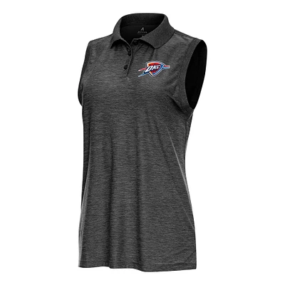 Women's Antigua Heather Oklahoma City Thunder Recap Sleeveless Polo