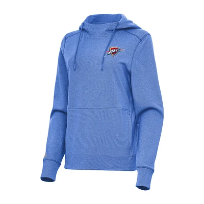 Women's Antigua Heather Oklahoma City Thunder Justice Pullover Hoodie