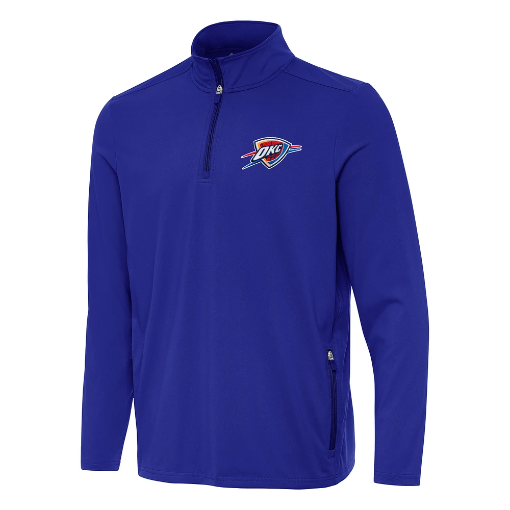 Men's Antigua Royal Oklahoma City Thunder Perilous Quarter-Zip Sweatshirt