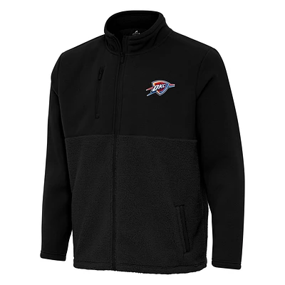 Men's Antigua Black Oklahoma City Thunder Daily Fused Full-Zip Jacket