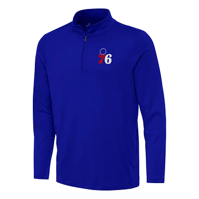 Men's Antigua Royal Philadelphia 76ers Reprocess Quarter-Zip Top