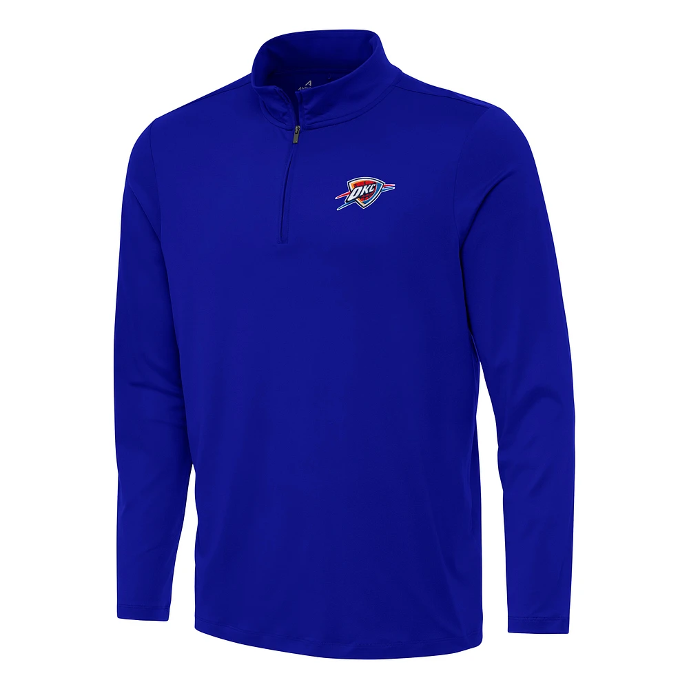Men's Antigua Blue Oklahoma City Thunder Reprocess Quarter-Zip Top