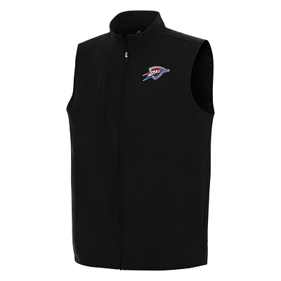 Men's Antigua Black Oklahoma City Thunder Regard Full-Zip Vest