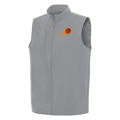 Men's Antigua Gray Phoenix Suns Regard Full-Zip Vest