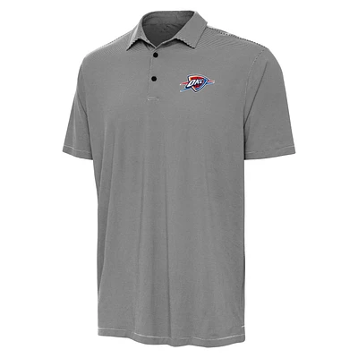 Men's Antigua Black Oklahoma City Thunder Twine Polo