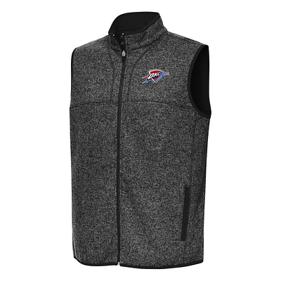 Men's Antigua Heather Oklahoma City Thunder Fortune Full-Zip Vest