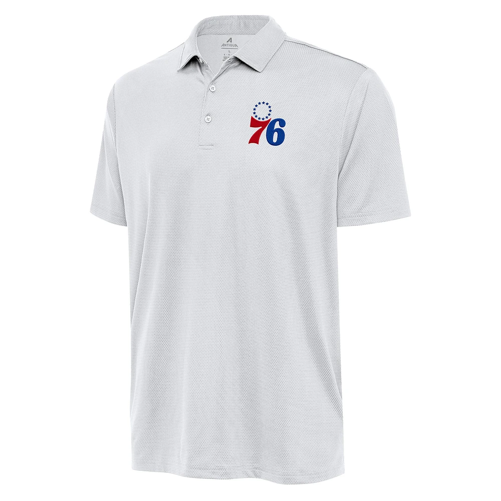 Men's Antigua White Philadelphia 76ers Ellipse Polo