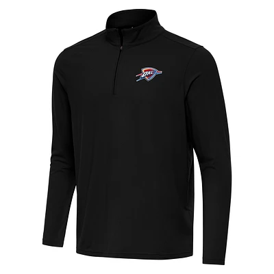 Men's Antigua Black Oklahoma City Thunder Intent Quarter-Zip Top