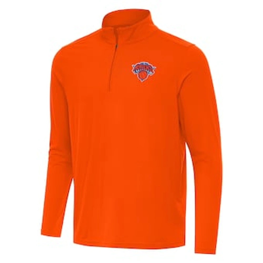 Men's Antigua New York Knicks Intent Quarter-Zip Top
