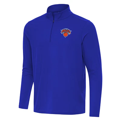 Men's Antigua Royal New York Knicks Intent Quarter-Zip Top