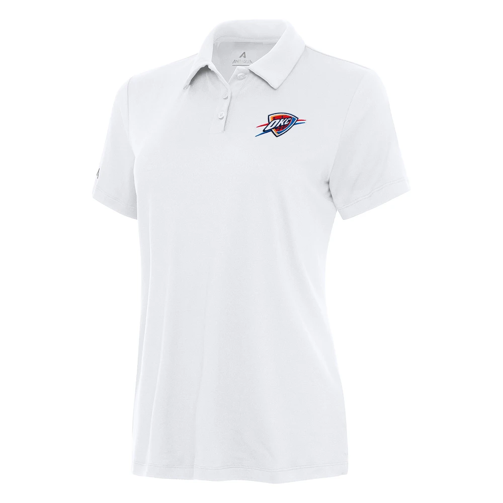 Women's Antigua White Oklahoma City Thunder Reprocess Polo