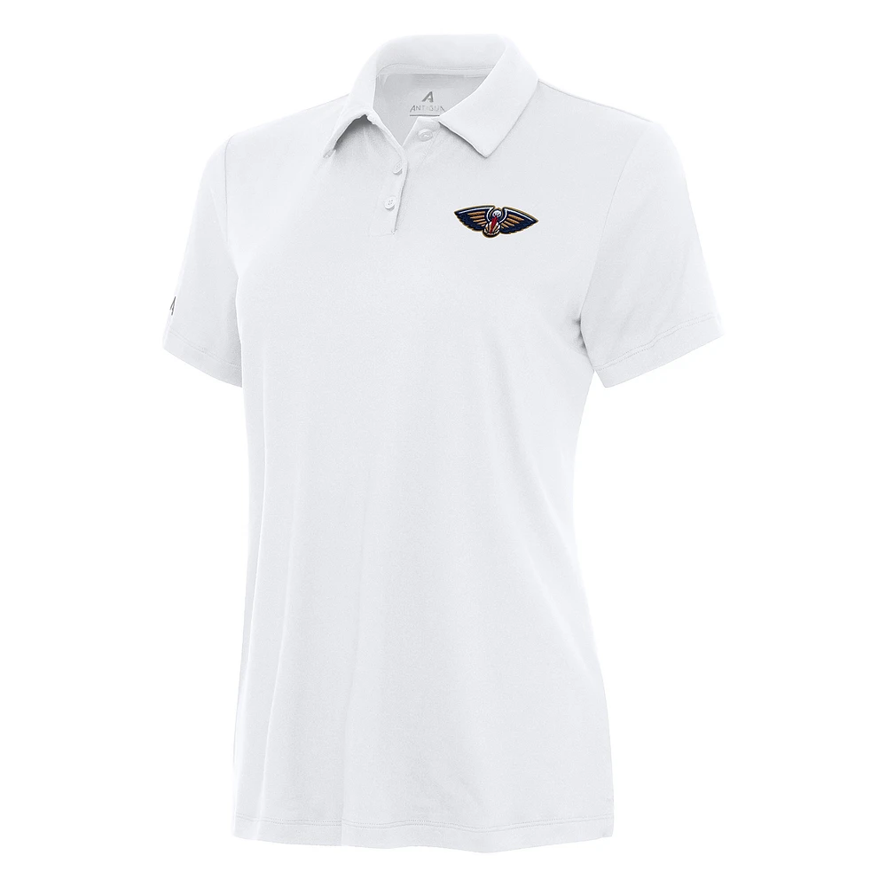 Women's Antigua White New Orleans Pelicans Reprocess Polo