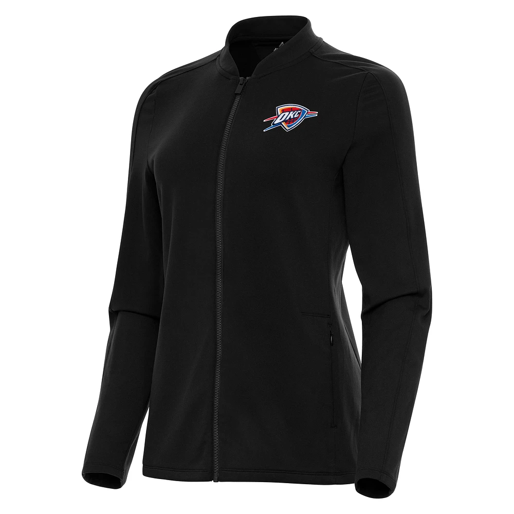 Women's Antigua Black Oklahoma City Thunder Continual Full-Zip Jacket