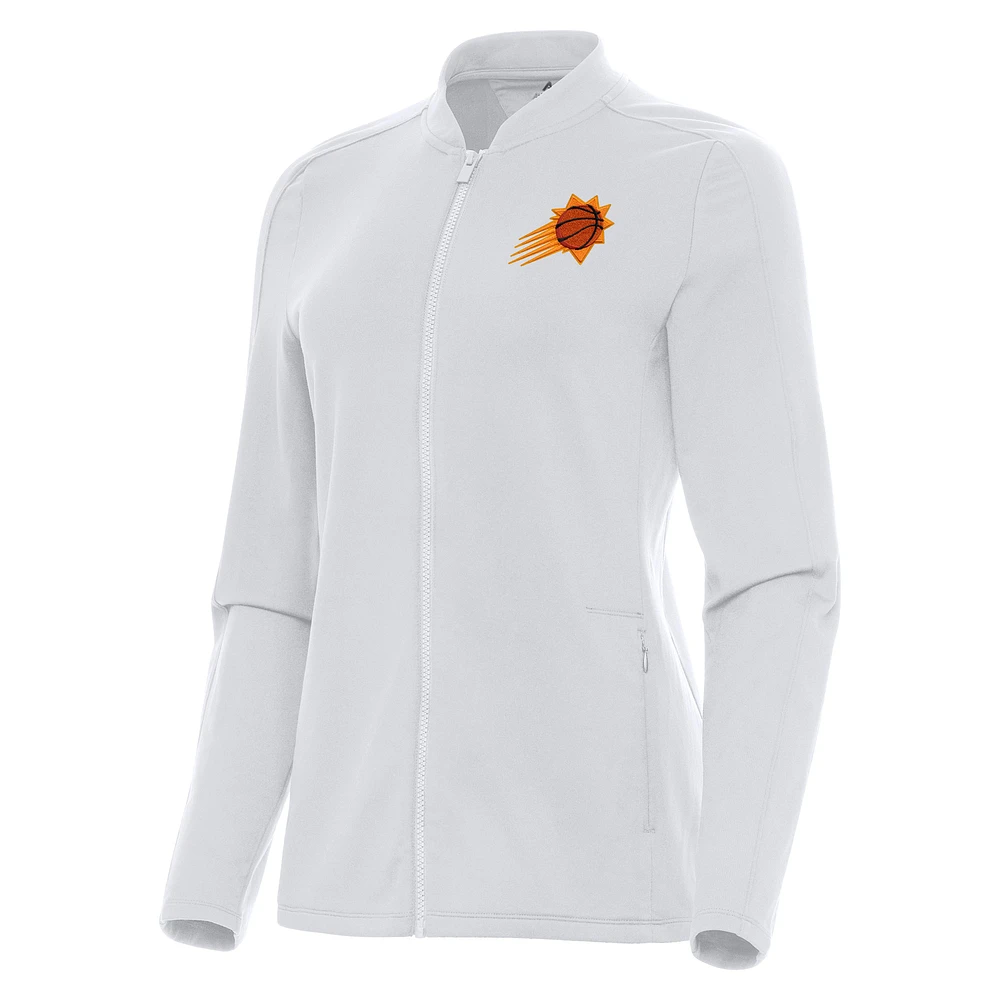 Women's Antigua White Phoenix Suns Continual Full-Zip Jacket