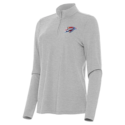 Women's Antigua Heather Oklahoma City Thunder Bright Quarter-Zip Top