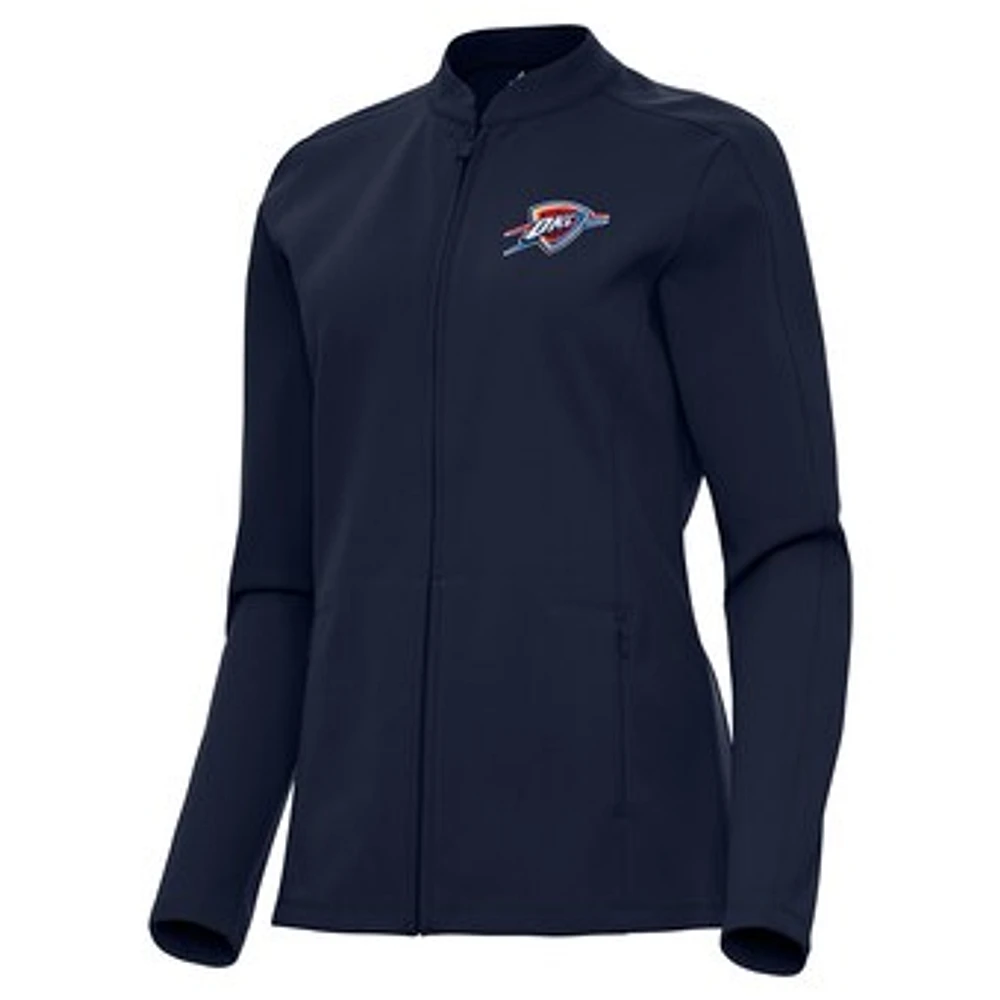 Women's Antigua Navy Oklahoma City Thunder Regard Full-Zip Jacket