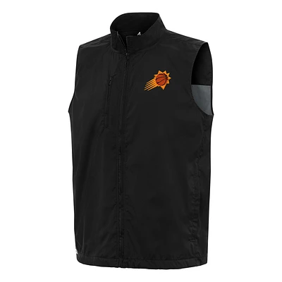 Men's Antigua Black Phoenix Suns Brisk Full-Zip Vest