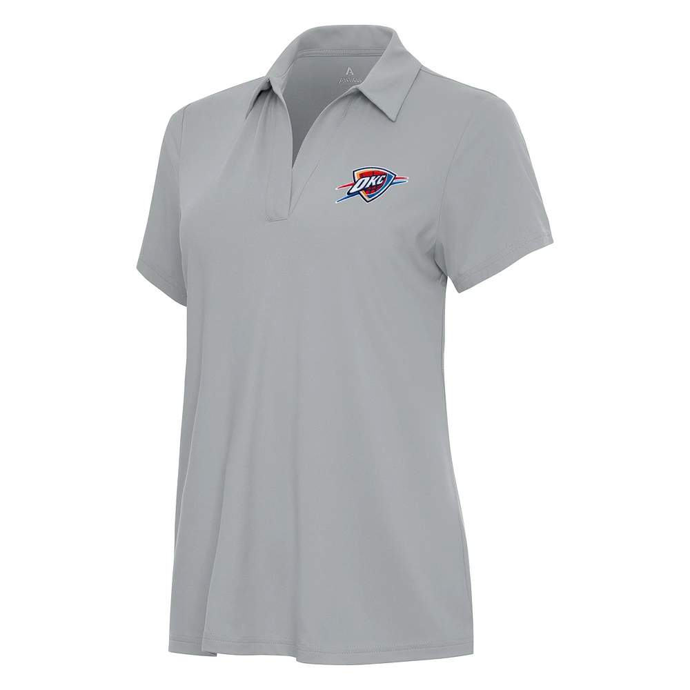 Women's Antigua Gray Oklahoma City Thunder Era Polo