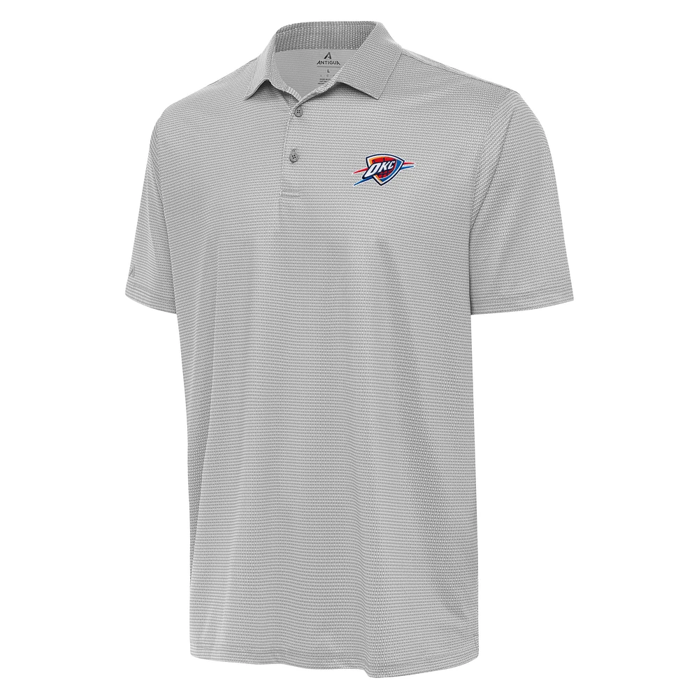 Men's Antigua Gray/White Oklahoma City Thunder Rings Polo