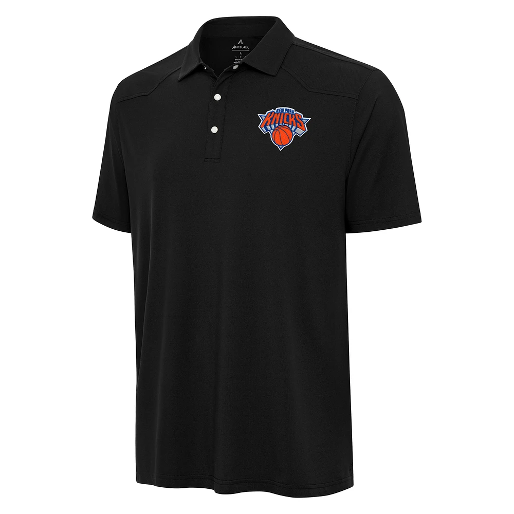 Men's Antigua Black New York Knicks Western Polo