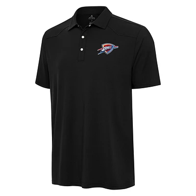 Men's Antigua Black Oklahoma City Thunder Western Polo