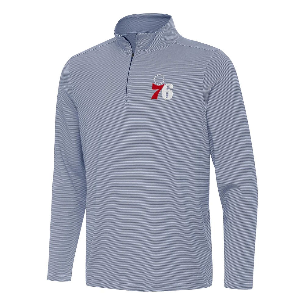 Men's Antigua Navy Philadelphia 76ers Twine Quarter-Zip Top